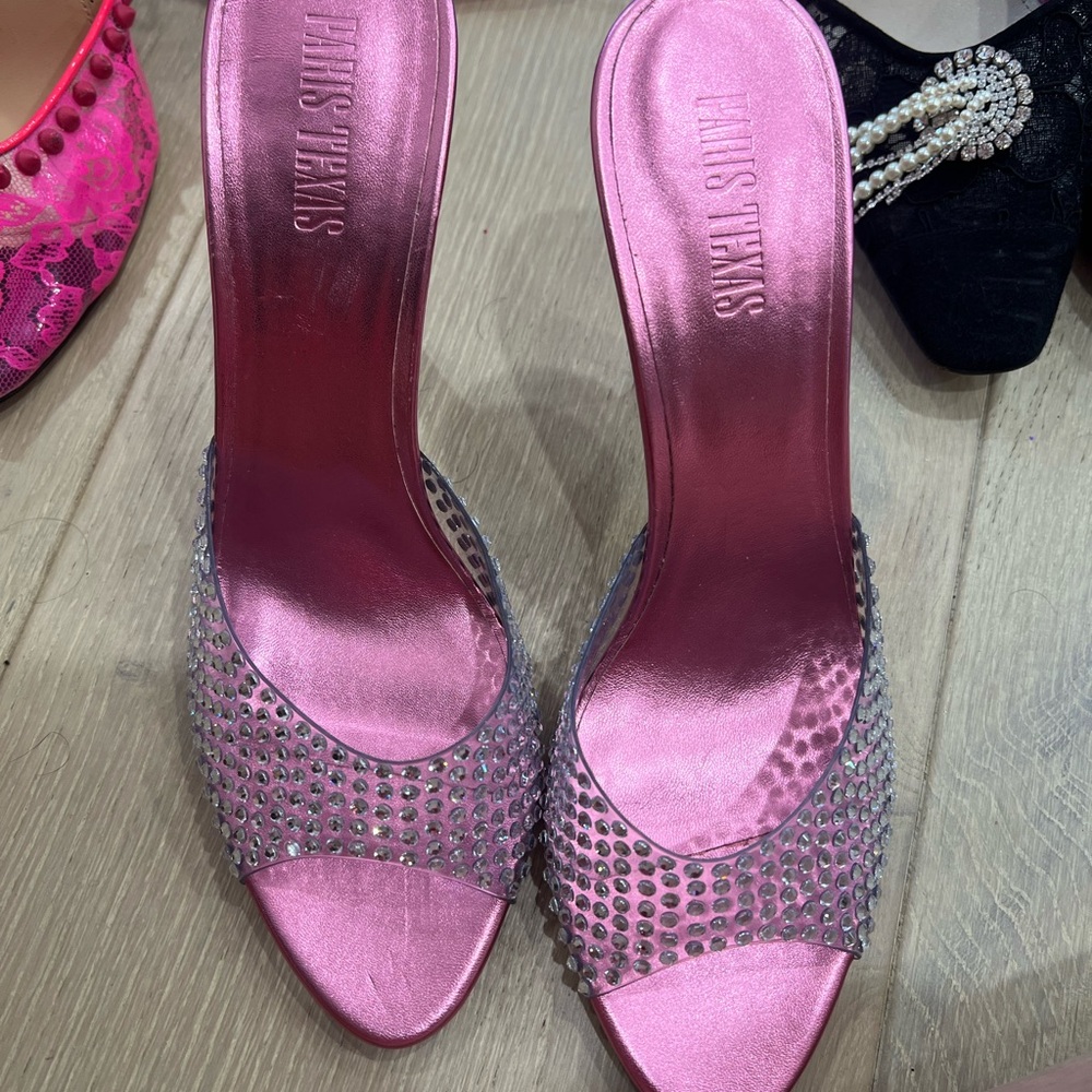 Paris Texas Pink Crystal Embellished Heels 41